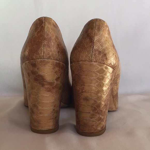 Butter Heels Italian Leather Snakeskin Embossed - Picture 7 of 15